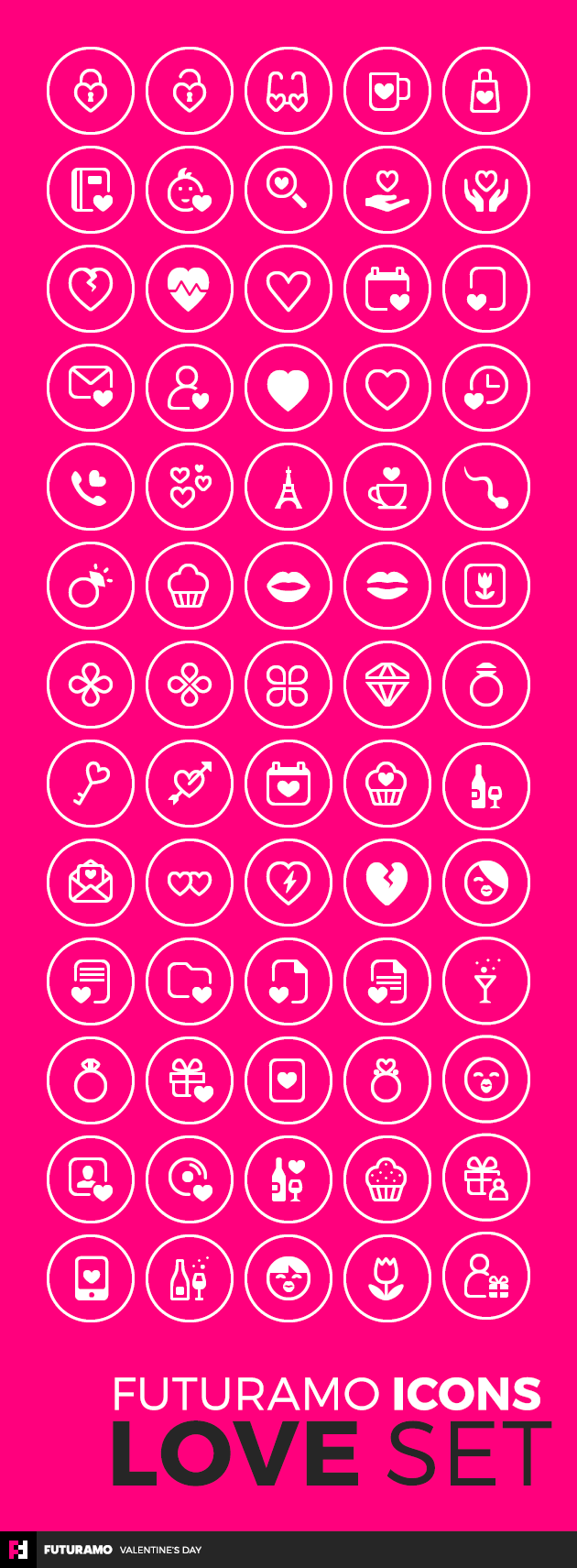 Valentine Icon Set in “rounded regular” style