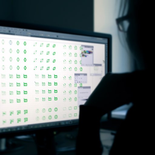 FUTURAMO User Interface - A designer working on new icons