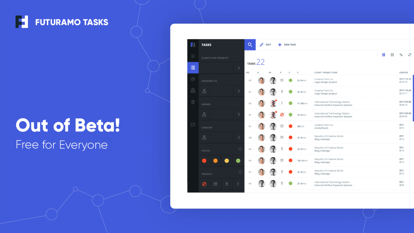 futuramo tasks out of beta