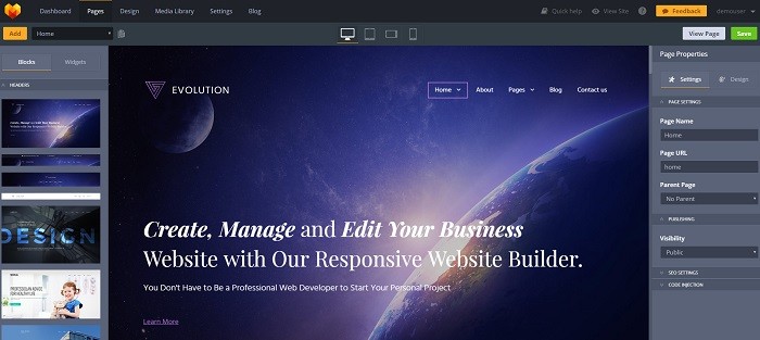 main create website