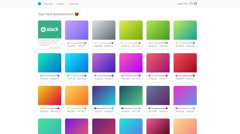 gradient cards color-related apps