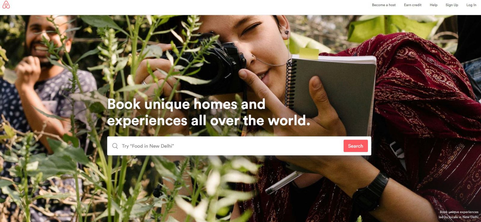 airbnb website in 2018 redesign example