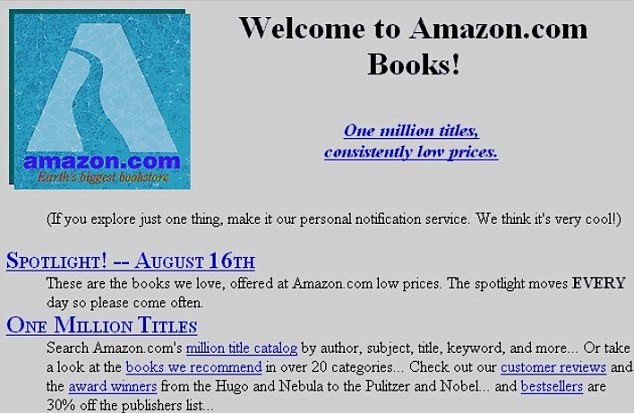 Amazon first website old design