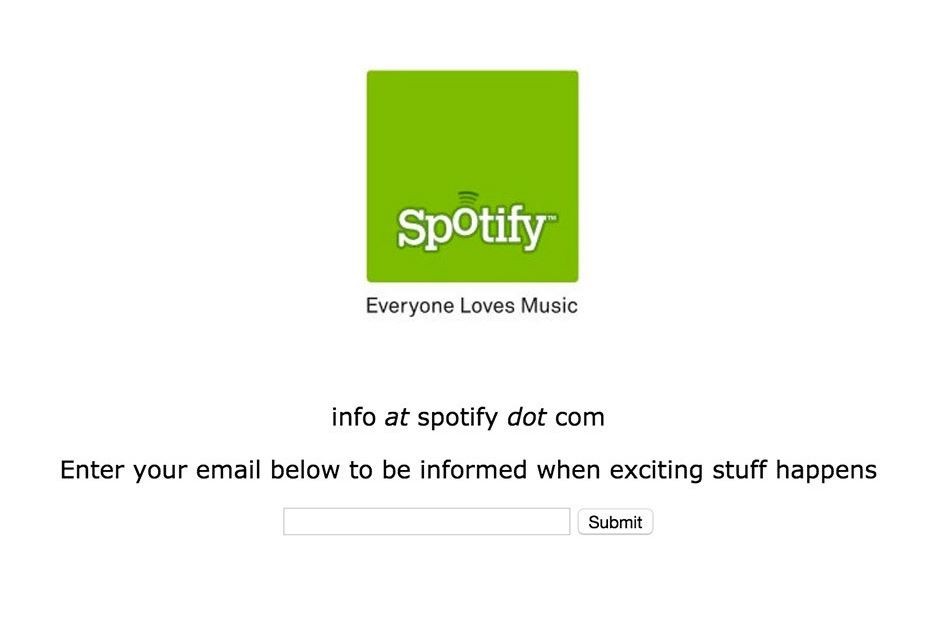 Spotify for early adopters old design
