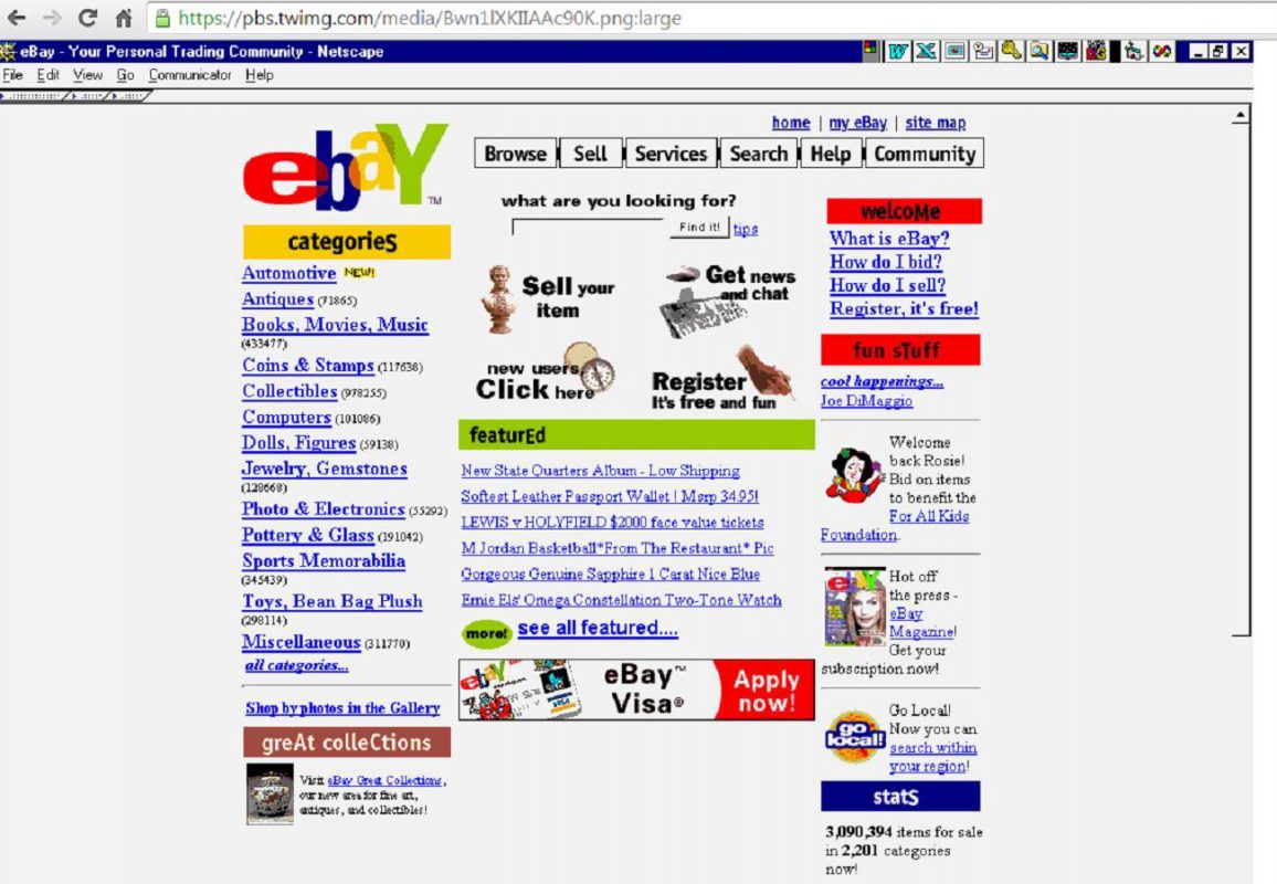 First ebay website old design