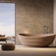 A Minimalist Bathroom with a Freestanding Bathtub