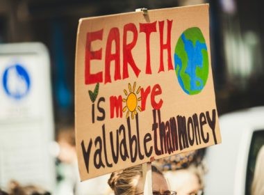 EARTH IS MORE VALUABLE THAN MONEY. Global climate change strike - No Planet B - 09-20-2019