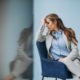 Businesswoman sitting in chair at an office