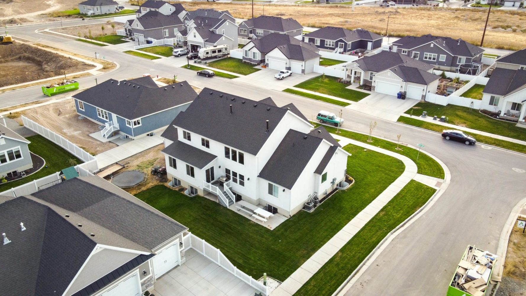 Aerial View of Houses in a Village