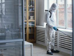 disinfecting an office