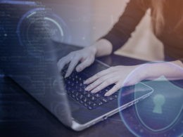 Person working html on computer