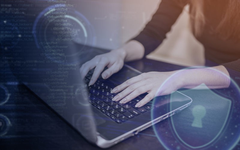 Person working html on computer