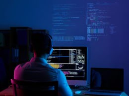 Developer working at night