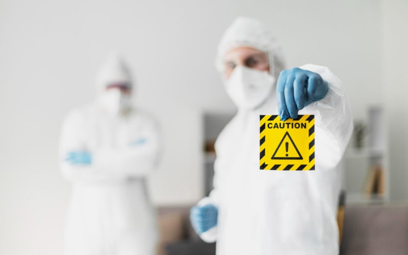 Medium shot blurry people with equipment