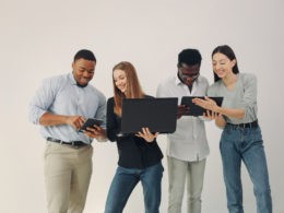 Young international people working together