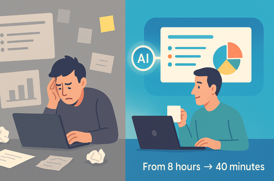 AI PowerPoint makers — From 8 hours to 40 minutes