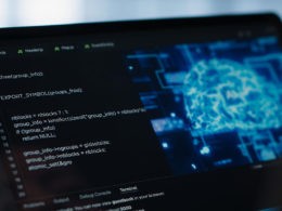 Data center technician using artificial intelligence on tablet close up