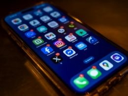 Smartphone with Social Media Icons