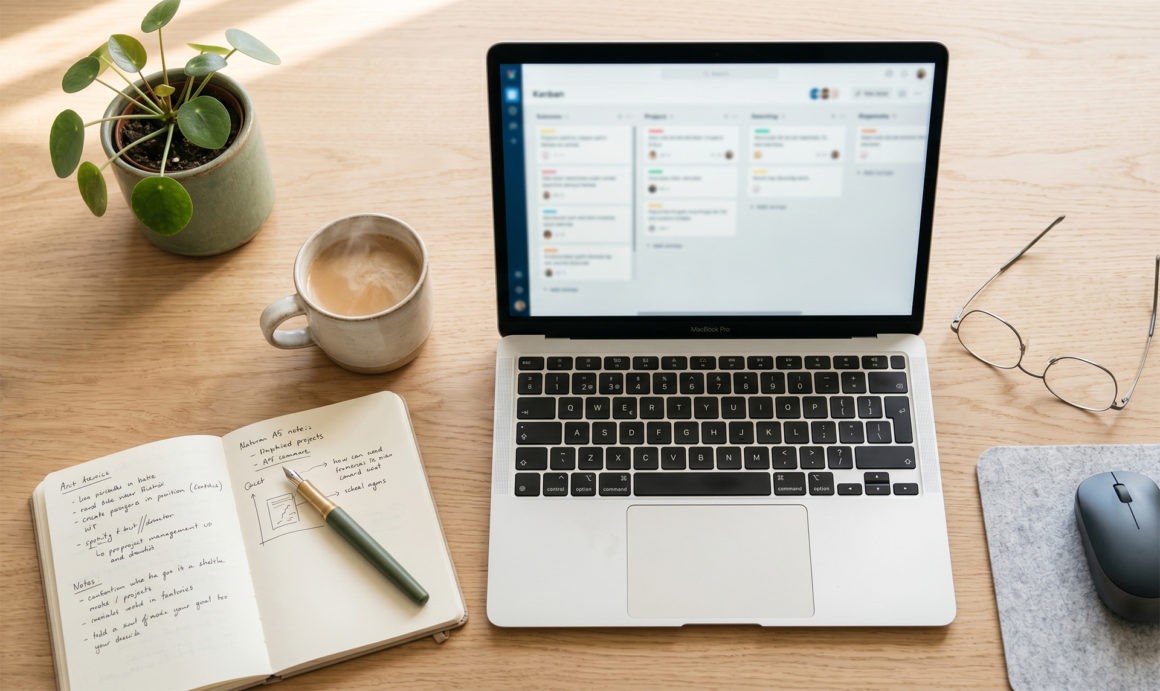 A modern workspace where the system, not the tool, does most of the coordination.