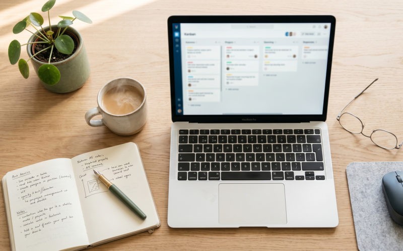 A modern workspace where the system, not the tool, does most of the coordination.